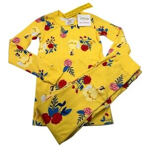 NEW Hanna Andersson Disney Beauty &the Beast Belle 2pc Pajama Sz 120 6-7 Organic
